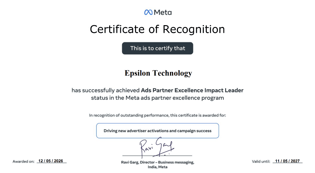 Meta Ads Partner Excellence Certificate